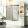 VEVOR Porta Doccia Scorrevole per Vasca da Bagno Senza Telaio, Porta Doccia a 2 Ante con Porta in Vetro Temperato, Maniglia in Acciaio Inossidabile, per Vasca da Bagno Nero 1524 x 1524 mm