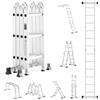 VEVOR Scala Pieghevole Multiuso, Scala Telescopica Regolabile 3 Gradini con Struttura ad A, Scala Estensibile per Impieghi Gravosi con Altezza 3,7 m Capacità 149,7 kg per Lavori Domestici all'Aperto