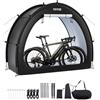 VEVOR Spaziosa Tenda per Riporre le Bici all'Aperto con Finestra Ventilata, Tenda Impermeabile a Forma di Ventaglio con Fibra di Vetro e Doppie Cerniere da 1 a 2 Bici, 1706 x 2011 x 792 mm
