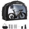 VEVOR Spaziosa Tenda per Riporre le Bici all'Aperto con Finestra Ventilata, Tenda Impermeabile Arco Superiore con Fibra di Vetro e Doppie Cerniere Nero da 4 a 5 Bici 2260 x 1510 x 1970 mm