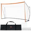 VEVOR Porta da Calcio Portatile, Rete da Calcio Giardino per Allenamento Adulti Bambini, Set Porte Allenamento con Struttura in Fibra di Vetro in Acciaio e Borsa Trasporto, Arancione 1828 x 3657 mm