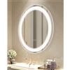 VEVOR Specchio Rotondo da Bagno a LED 60 cm, Montaggio a Parete con Illuminazione Frontale e Retroilluminata, Specchio Antiappannamento con Memoria Luci, Specchio Dimmerabile con Temperatura 3 Colori