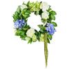 VEVOR Ghirlanda Decorativa Artificiale, 58,42 cm, Blu Bianco Verde, Decorata con Ortensie, Rose, Bacche, Viti, Ghirlanda Tutto l'Anno, Decorazione Interni Esterni, Pareti di Casa, Finestre e Festival