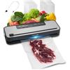 VEVOR Macchina per Sottovuoto 60 Kpa 100 W Sigillatrice per Sottovuoto per Alimenti Multifunzionale, Sistema di Sigillatura Automatica dell'Aria con Taglierina Integrata, 10 Sacchetti per Sottovuoto