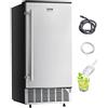 VEVOR Macchina per Ghiaccio Sottobanco 36 kg/giorno, Macchina per Ghiaccio con Porta Reversibile in Acciaio Inox, Macchina per Cubetti di Ghiaccio, per Cucine Private Commerciali, Drenaggio Elettrico