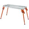 VEVOR Tavolo da Saldatura Pieghevole 533 x 1118 mm Banco da Lavoro per Saldatura, Altezza Regolabile su 4 Livelli, Banco da Lavoro in Acciaio al Carbonio, 6 Slot per Utensili, Fori di Fissaggio 16 mm
