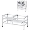 VEVOR Supporto Base per Lavatrice Piedistallo per Lavatrice Asciugatrice 1230 x 635 x 625 mm Capacità Carico max. 267 kg, Base Piedistallo per Lavatrice Asciugatrice con Vassoio Doppio Sollevamento