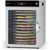 VEVOR Essiccatore con Vassoio Rotante per Alimenti 12 Vassoi in Acciaio Inox, Essiccatore Elettrico per Alimenti 800 W Temperatura Regolabile, Essiccatore a Congelamento per Carne Frutta Verdura