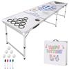VEVOR Tavolo da Gioco Portatile per Birra Pong 2400 mm per Campeggio Bianco
