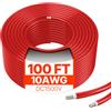 VEVOR Cavo di Prolunga per Pannello Solare 30,48 m 6mm²/10 AWG Impermeabile Rosso