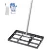 VEVOR Rastrello Livellatore per Prato, Livellatore con Manico 1980 mm, Piastra di Base 254x430 mm per Terreno in Acciaio al Carbonio Antiruggine, 5 Altezze Regolabili per Campo da Golf