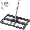 VEVOR Rastrello Livellatore per Prato con Manico Regolabile Lunghezza 1610 mm, Piastra di Base da 254 x 431 mm, Livellatore per Terreno in Metallo Antiruggine Rastrello per Campo da Golf, Giardino