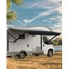 VEVOR Tenda da Sole di Ricambio Impermeabile in Vinile per Camper, Tenda da Sole Retrattile Modulare con Telaio in Lega di Alluminio, Nero Sfumato, Elettrico 5791 mm Adatta Maggior Camper