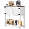 VEVOR Mobile Bar da Caffè 80 x 35 x 88 cm Mobiletto da Bar Rustico con 3 Ripiani, Tavolo da Bar con Ante Magnetiche, Mobile Bar in Stile Fattoria, Mobile da Buffet con Credenza Rustica per Soggiorno