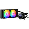 VEVOR Dissipatore di Calore a Liquido per CPU, 2 Ventole PWN da 120 mm e Pompa, con Display LCD da 283 x 120 x 56 mm e Luce ARGB, per Intel 115X/1366/2011/1700/1200, AMD AM4/AM5, Nero