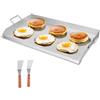 VEVOR Piastra in Acciaio Inox, Piastra Rettangolare Universale da 910x525 mm, Piastra a Gas, Pentole Spaziose da Fornello Portatili per Famiglie con Manico, per Campeggio Eventi da Esterno