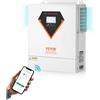 VEVOR Inverter solare ibrido, 3500 W, inverter di potenza a onda sinusoidale pura tutto in uno, da 24 V CC a 220/230 V CA monofase, con regolatore solare MPPT da 100 A integrato, per sistemi off-grid con batteria al litio al piombo