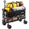 VEVOR Carrello Pieghevole a Due Piani, Carrello Multiuso per Carichi Pesanti da 300 L con Ruote Adatte a Tutti Terreni, Capacità di Peso di 204,12 kg per Campeggio, Sport, Shopping, Nero