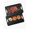VEVOR Piastra per Cucina in Ghisa Reversibile 185 x 242 mm, Padella Rettangolare Portatile con Manico, Pentolame per Piano Cottura Peso ca. 3,7 kg Piastra per Cottura Barbecue Materiale in Ghisa