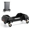 VEVOR Carrello per Bidoni della Spazzatura, con 4 Ruote Bloccabili, Capacità di Peso di 90,1 kg, Base a Rulli Rotonda, Carrello per Barili per Impieghi Gravosi in Plastica 455 x 155 mm Nero
