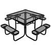 VEVOR Tavolo da Picnic da 1160 mm, Set di Mobili da Pranzo per Patio Resistente alle Intemperie, Tavoli in Acciaio Rivestito per Impieghi Gravosi con Foro per Ombrellone, per Giardino, Cortile, Nero