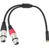 Goufride Adattatore Doppio XLR A 1/8 Femmina, Mini Jack Bilanciato (3,5 Mm) Femmina A Microfono, per Mixer Altoparlanti