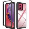 Cover JIAFEI Per Motorola Moto G85 5G: Custodia Antiurto Con Anello E Sportellino Per Fotocamera (Nero)