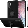 Cadorabo Custodia compatibile con Samsung Galaxy NOTE 10 PLUS in LIQUID NERO - Custodia per Cellulare in Silicone TPU Flessibile con Anello - Paraurti per Cover Posteriore Ultra Sottile