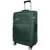 MY TRAVEL BAG Valigia a mano in tessuto, valigetta da viaggio, trolley espandibile con ruote gemellate (M/L/XL/XXL o set da 4) bagagli morbidi, verde smeraldo, Mittlerer Koffer (65cm), Valigetta in