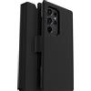 OtterBox Cover per Samsung Galaxy S23 Strada Via, resistente a shock e cadute, folio sottile, morbido al tatto con slot carta di credito, testato 2x vs norme MIL-STD 810G, Nero