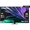 Samsung TV QE75QN85DBTXZT Neo QLED 4K, Smart TV 75" Processore NQ4 AI Gen2, Simple Chamfer, DVBT-2, Q-Symphony & Dolby Atmos, Integrato Alexa, compatibile Bixby e Google Assistant, Carbon Silver 2024