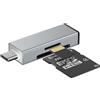 GlasFlength Lettore di Schede SD/Micro SD 2 in 1, Card Reader USB-C per Schede SDHC SDXC Micro SDXC Micro SDHC MMC USB 2.0 Scheda Memoria Adattatore per PC Cellulare Android (Grigio)