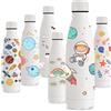 Vikastar Borraccia Termica, 500ml senza BPA, Thermos per Bevande Calde, a Prova di Perdite, Borraccia Bambini, Acciaio Inox per Scuola, Sport, Palestra, Ciclismo, Bianco-Astronauta
