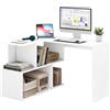 WOLTU Scrivania Angolare, 120x100cm Scrivania a Forma di L con Libreria, Bianco, Scrivania Ufficio per Computer, Tavolo da Lavoro, Studio and Soggiorno