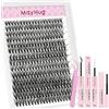 Mayhug Extension Ciglia Kit 40D Ciglia Finte Ciuffetti Naturale 9-16mm 280Pcs D Curl DIY Ciglia Finte Per Uso Personale(40D Kit)