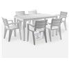 Tomaino - Set Savana Tavolo da Giardino con Sedie - Tavolo da Esterno Allungabile con 6 Sedie in Plastica - Set da Esterno per Giardino, Balcone, Veranda Bianco