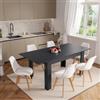 DEGHI Tavolo allungabile 140-190x90 cm antracite - Asher