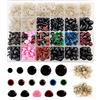 FEMBW 600 occhi e naso di sicurezza con rondelle per giocattoli all'uncinetto, misure assortite, in plastica colorata per orsacchiotti Amigurumi (Ø 6~14 mm)