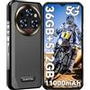 OUKITEL WP35 Pro 5G Rugged Smartphone - 6.6 FHD+ IPS 36(12+24) GB RAM + 512GB ROM Telefono Indistruttibile - Android 14 Dimensity 6300 IP68 64MP+32MP+8MP Camera/Impronta Digitale NFC/GPS/Nero