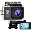 Garsent Action Camera 4K, HD 1080P WIFI Sport Action DV Impermeabile 30 M Subacquea, Telecamera con obiettivo grandangolare 140 ° con kit di accessori di montaggio per attività all'aperto