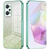 SEAHAI Cover per Realme GT 2 PRO 5G (GT2 PRO), Custodia Ultra Sottile ed Trasparente in Silicone TPU Morbido, Colori Sfumato Brillantini Motivo Carta Design Antiurto Case - Verde