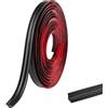 Zayejod Bordo angolare in PVC nero opaco, flessibile con perline laminate, autoadesive, per piano di lavoro, soffitto, pavimento, battiscopa (5 m, 19 x 10 mm)