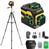 IKOVWUK Livella Laser con Treppiede,livella laser autolivellante 360°,3D 12 Cross linee livello laser potente con 52000mAh Batterie,1.5m Treppiede,Telecomando
