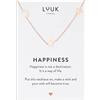 LUUK LIFESTYLE Collanina in acciaio inossidabile con ciondolo a luna e stelle, catenina regolabile singolarmente, gioielli da donna, dedica HAPPINESS inclusa, portafortuna e regalo, rosa