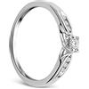 OROVI Anello da donna in oro bianco 0,20 carati con diamante 9 carati (375) e diamanti brillanti, oro, Diamante