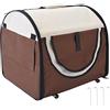 Outsunny PawHut Trasportino Gabbia da Trasporto per Cani Gatti e Animali Domestici Pieghevole 46x36x41cm caffè