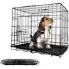 Leopet® Gabbia per Cane - Pieghevole, 2 Porte, in Metallo, Vassoio Rimovibile, Portatile - Trasportino, Scatola, Box da Trasporto, Auto, Macchina per Animali Domestici, Gatti (LxLxA: 61x42x49 cm)