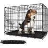 Leopet® Gabbia per Cane - Pieghevole, 2 Porte, in Metallo, Vassoio Rimovibile, Portatile - Trasportino, Scatola, Box da Trasporto, Auto, Macchina per Animali Domestici, Gatti (LxLxA: 121x74x81 cm)
