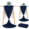 Showgeous 2 Pezzi Runner da tavola in Chiffon 28x120 Pollici Runner da Matrimonio Romantico 10 Piedi Copritavolo in Chiffon Blu Navy Runner da Tovaglia per Matrimoni Festa di Compleanno Baby Shower