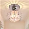FRIXCHUR Piccola lampada da soffitto Semi Flush Mount Lampada da soffitto cromata Flush Mount Illuminazione da soffitto in cristallo per plafoniera di cristallo per corridoio armadio cucina isola